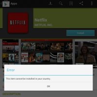 Netflix: This item cannot be installed in your country